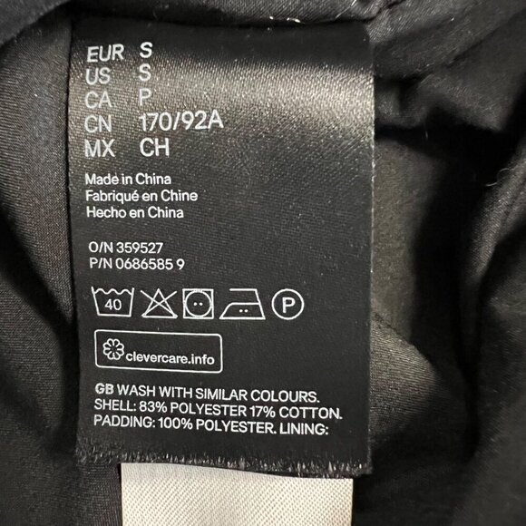 H&M Women's Full Zip Jacket Collared Zip Pockets Black Size Small - Picture 9 of 9